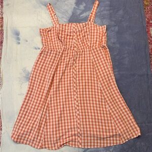 NWT Torrid Women’s Gingham Dress 2XL Retro Midi Tank Pink Peach Coquette Cottage